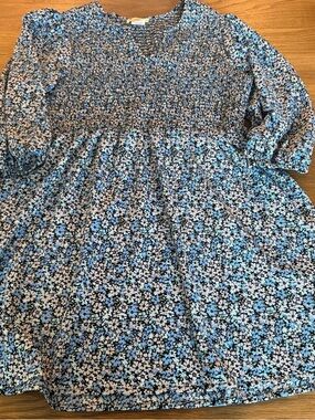 Blue Floral Sweet Magnolia Long Top Large
